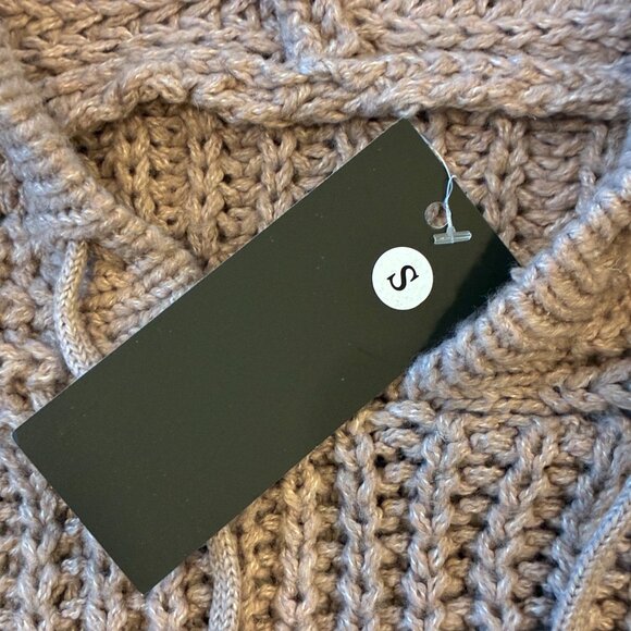 NWT Cozy Knit Drawstring Hoodie Sweater Dress Dusty Pink - Picture 5 of 12